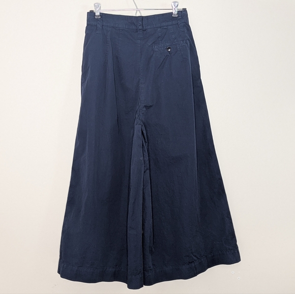 TOAST Women's Size 10 Cotton Navy Wide-Leg Pleat Front Culotte Pants *Runs Small - Picture 2 of 6